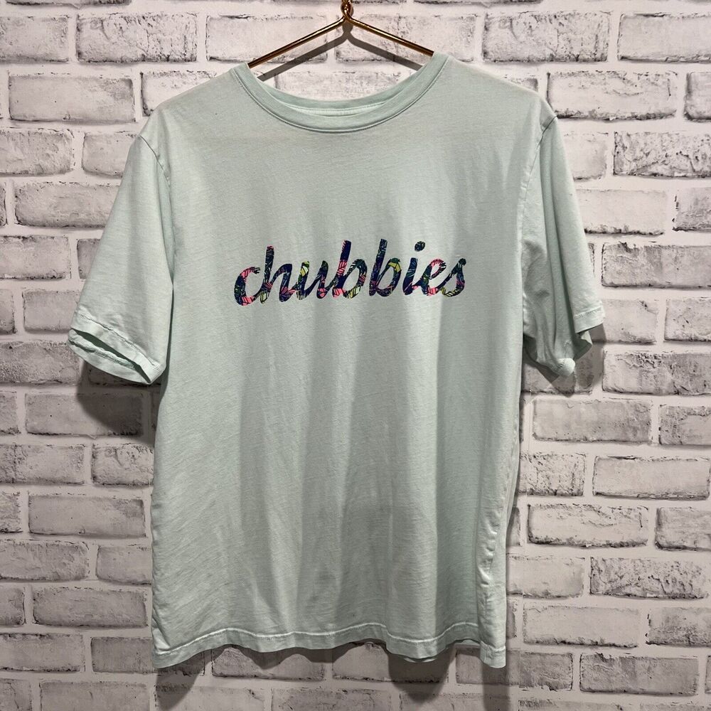 CHUBBIES “Skys Out Thighs Out” Graphic TShirt Turquoise Size L